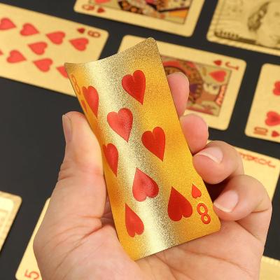 中国 Customized Printed PVC Gold Foil Playing Poker Cards Waterproof Magic Card Playing Cards 販売のため