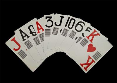 China Customzised Plastic Barcode Playing Cards , PMS Plastic Poker Playing Cards for sale