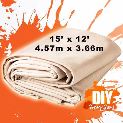 China UV Resistance Painters Canvas Drop Cloth , Unbleached Fabric Drop Cloth for sale
