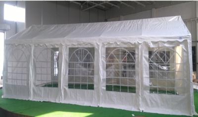 China Luxury Marquee Tents 6x12 M With Strong 200gsm PE White Tarpaulin Party Tent With Fully Galvanised & Bolted Steel Frame for sale