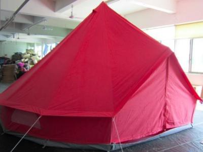 China Red Color 5m Canvas Bell Tent With 4 Windows / Air Vents Fire Resistant for sale