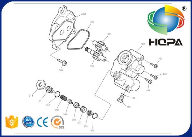 Excavator hydraulic spare parts DH215-9 DH225LC-9 DH220LC-9 gear pump K9004530