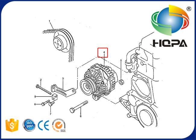 Excavator Engine Parts 307B 308B 4M40 24V 40A Alternator 139-7850