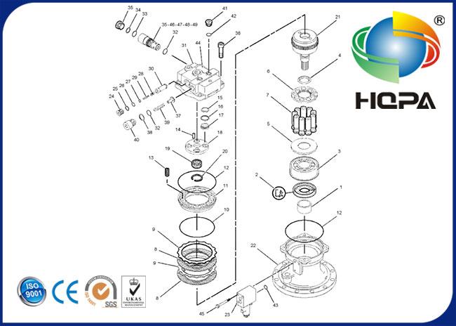 123-2143 099-0333 Excavator Hydraulic Parts E312C Swing Motor Parts