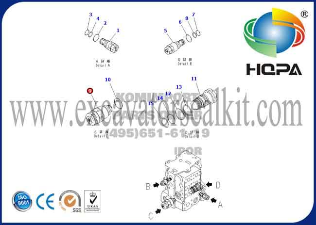 D85 D155 Suction and Relief Valve 723-60-23100 7236023100 Komatsu