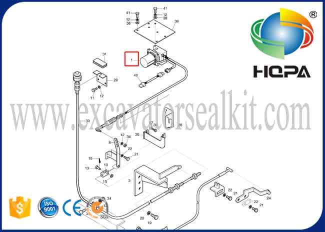 Excavator Throttle Motor 2523-9014 For Daewoo Excavator DH220-5