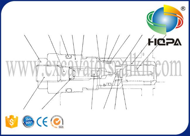 LP22V00001F1 Main Relief Valve for Excavator Kebelco SK120-5