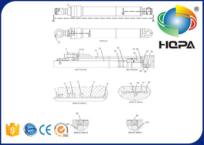 126-1880 247-8974 350-0971 456-0204 Stick Cylinder Seal Kit for Excavator