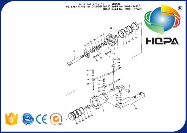 175-63-05080 1756305080 Blade Tilt Cylinder Seal Kit for D150A-1 D155A-1