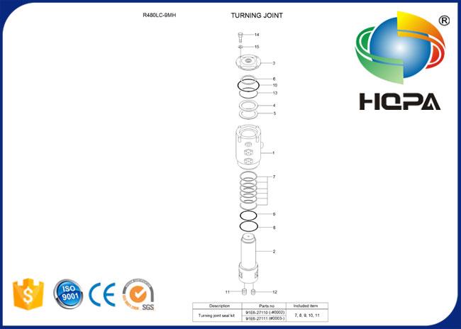 91E6-27111 Turning Joint Seal Kit for Excavator Hyundai R480LC-9