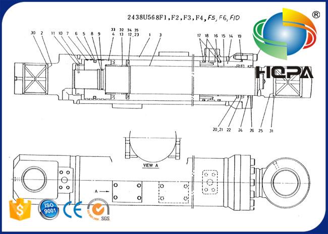 2438U568R110 Piston Seal Repair Kit for Kobelco K909-A K909A Excavator