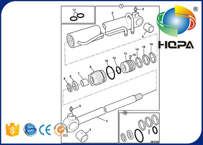 991/00167 99100167 991 00167 Ram Swing Cylinder Seal Kit for JCB 820.7