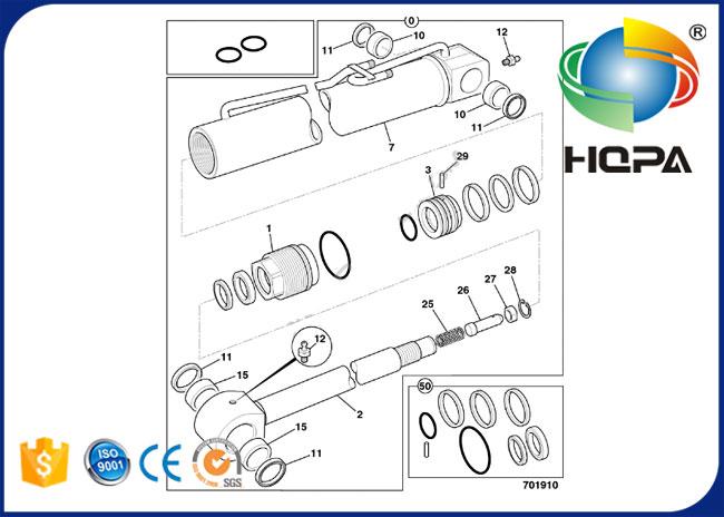 991/00147 99100147 991 00147 Ram Bucket Cylinder Seal Kit for JCB JS200