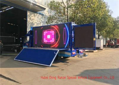China Blue Digital Mobile Advertising Truck , Advertising Full Color LED Screen Truck for sale