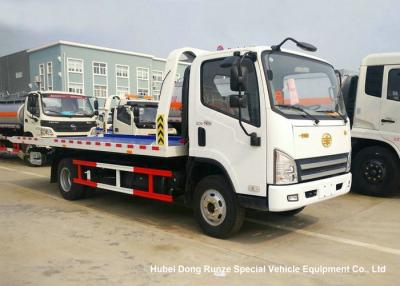 China FAW 3 Ton Road Wrecker Tow Truck / Transporter Recovery Truck With Crane EURO 5 for sale