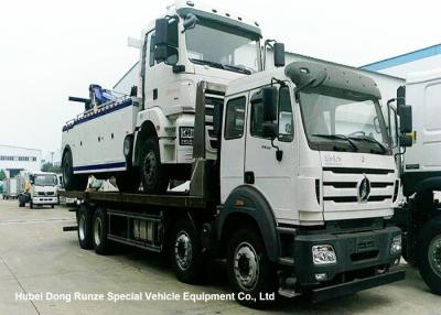 China North Benz Heavy Duty Flatbed Wrecker Tow Truck With Hydraulic Winch 25m for sale
