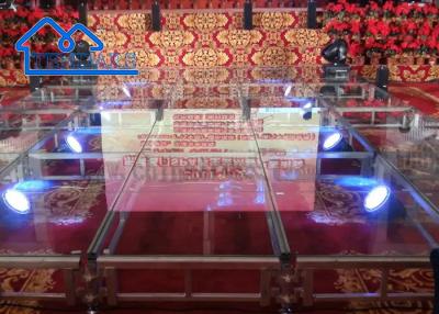 China Custom Led Floor Tempered Glass Magnetic Light Wedding Party Pixel Led Dance Stage Truss en venta