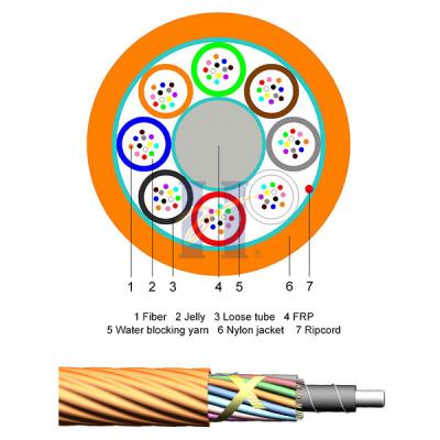 China G657A1 Loose Tube 96 Core Fiber Optic Air Blown Micro Cable Nylon Dielectric for sale