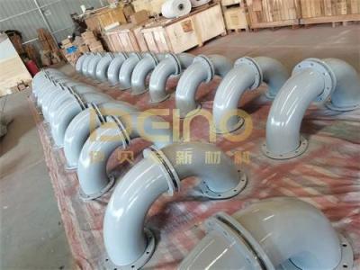 China Superficie sin obstáculos tubo cerámico de alumina codo cerámico revestido Certificado ISO en venta