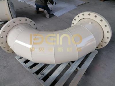 Китай Неправильно выровненный дизайн алюминиевой керамической трубы OEM керамической облицованной трубы локти продается