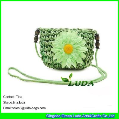 China LUDA Women Crochet Sling Shoulder Handbag Cross Body Beach straw Bag Summer Purse en venta