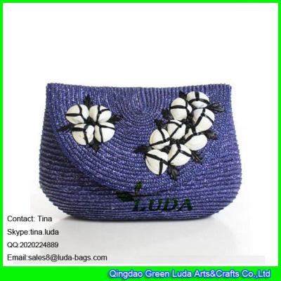 Chine Sac à main de paille de blé de décoration de coquillage de sac d'embrayage de paille de dame de mode de LUDA à vendre