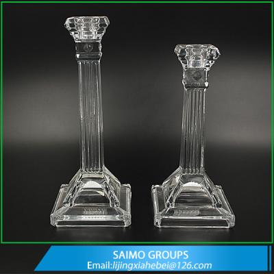 China SM-5251-0 Cheap Crystal Pillar Decorative Glass Pillars Candle Holders for sale