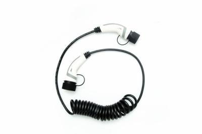 China White 32A Spiral cable Type 2 to Type 2 Electric Vehicle charging cable for sale