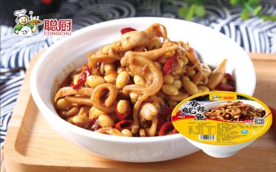 China Nutritious Spicy Prepared Meals For One Person Squid Instant Meal for sale