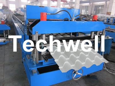 China Roof Color Steel Tile Roll Forming Machine With Hydraulic Pressing For Metal Roof Tile for sale