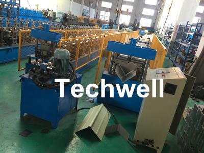 China Roof Ridge Cap Roll Forming Machine With Single Chain Transmission , 15 Stands of Forming Stations for sale