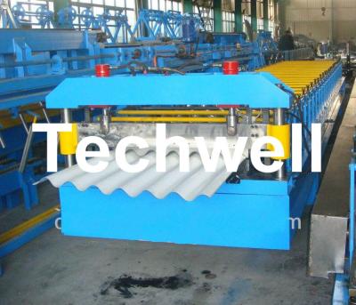 China Big Wave Corrugated Roof Roll Forming Machine Galvanised 5.5 Kw with 18 Forming Station for sale