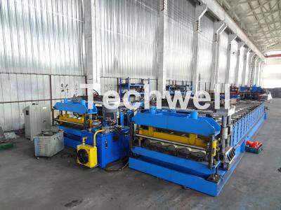 China Automatic PLC Controlled Tile Roll Forming Machine For Steel Metal Glazed Tile for sale