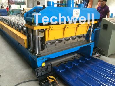 China 3D Step Tile Roll Forming Machine , Glazed Roof Panel Roll Forming Machine for sale