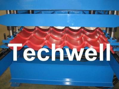 China PLC Control Step Tile Roll Forming Machine for Glazed Tile , Roof Tile , Metal Roof Tile for sale