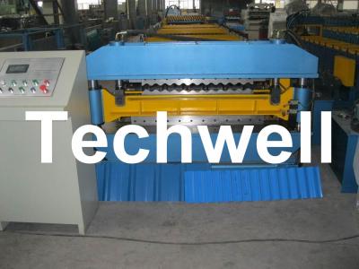 China 18 Forming Stations Double Layer Roll Forming Machine For IBR, Corrugated Sheets With PLC for sale