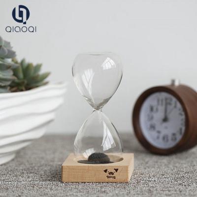 China Hot selling black magnetic hourglass timer for home decoration for sale