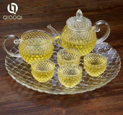 China Top selling Crazy Selling heat resistant glass teapot set for sale