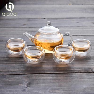 China Environmental Promotion Personalized high grade glass teapot set 250ml for sale
