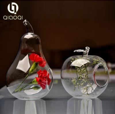 China Creative fruit shape transparent glass vase for sale