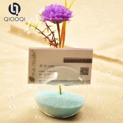 China Creative round business card holder transparent glass vase at cheap price for sale