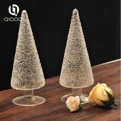 China Creative European decorated Christmas tree glass craft handmade for sale