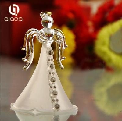 China hot sale nice looking glass angels with rhinestone for home decoration for sale