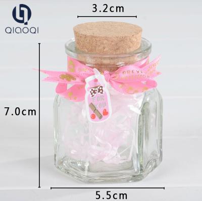 China custom chrismas gift 65ml glass bottle cork top decorative wishing sand bottle for sale