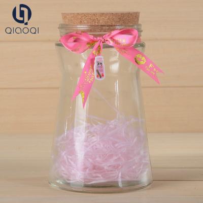 China 900ml skirt shape glass lucky bottle with cork for sale