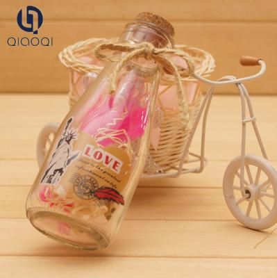 China clear LUCKY bottles wishing glass botttle with cork for sale