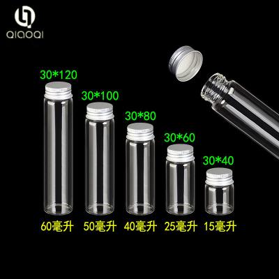 China Diameter 30mm transparent Glass tube bottle with screw cap for sale