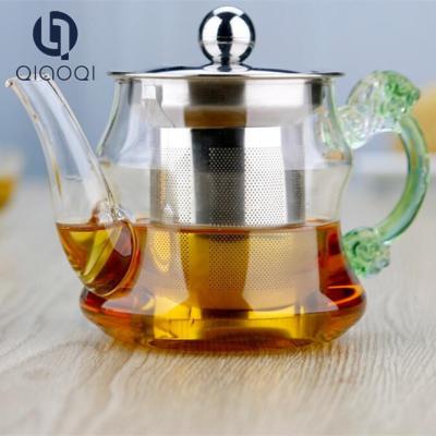 China 2018 new product in China 400ml glass teapot with colorful Dragon design handle for sale