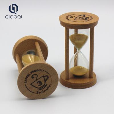 China Custom Logo 3mins wood sand timer hourglass for tea life for sale
