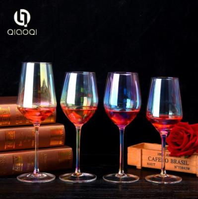 China Hot Sale China Mouth Blown Colorful Crystal Red Wine Glass With Good Quality for sale
